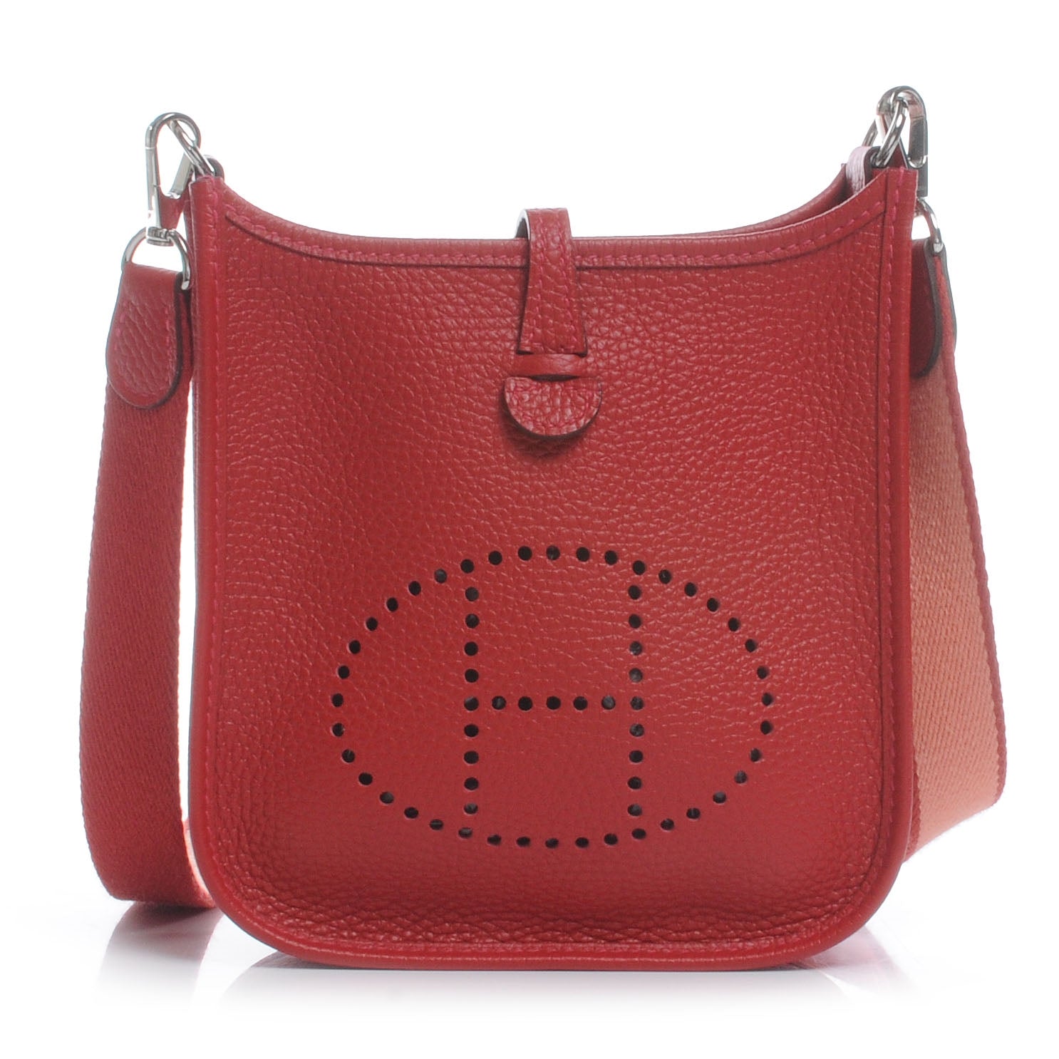 Hermes Taurillon Clemence Evelyne TPM Rouge Casaque 1 of 8