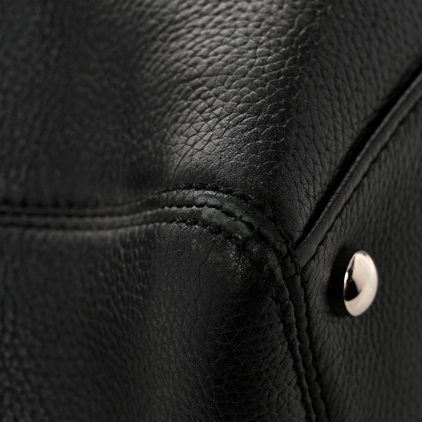 Calfskin Cerf Executive Shopper Tote Black