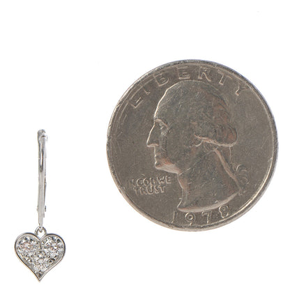 Tiffany Platinum Diamond Heart Drop Earrings 2 of 6