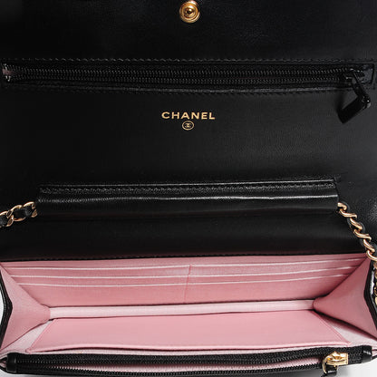 Chanel Lambskin Micro Quilted Wallet On Chain WOC Black 8 of 9