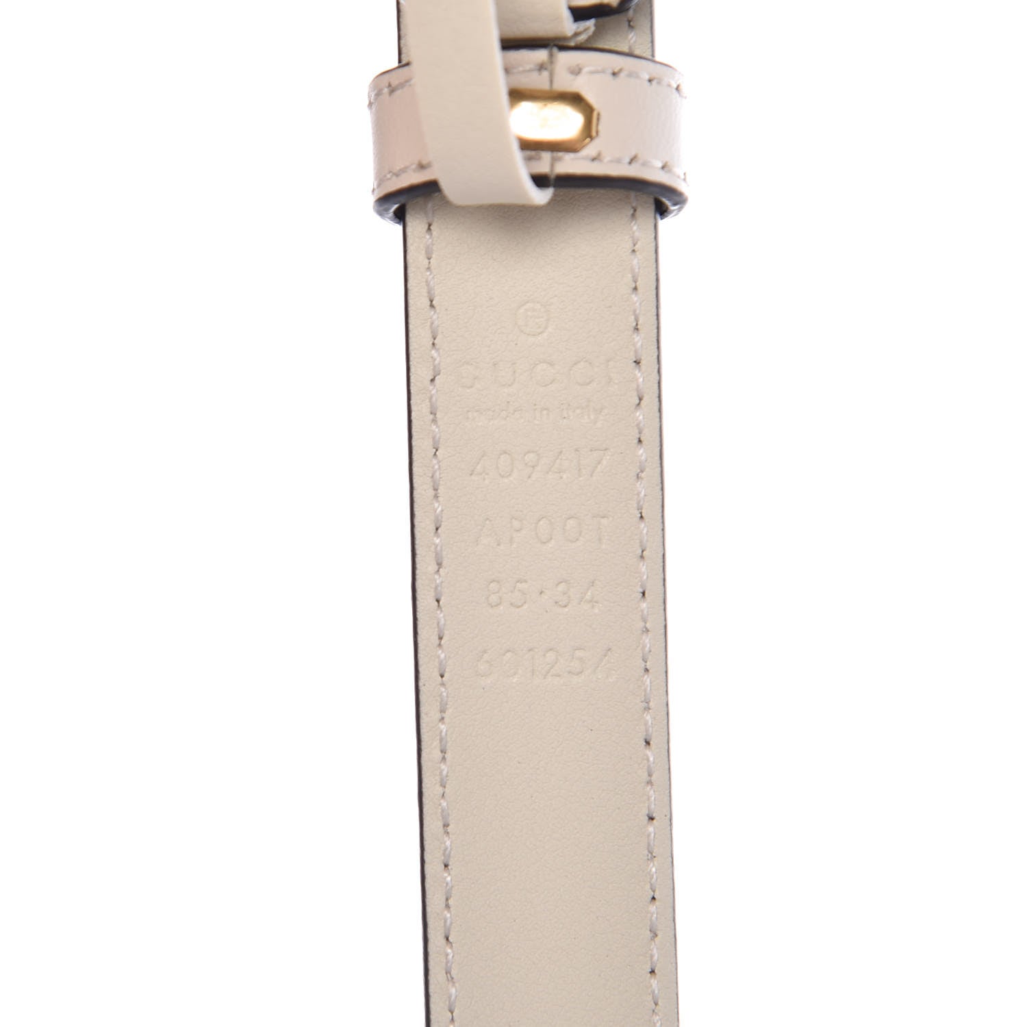 Gucci Calfskin Double G 20mm Belt 85 34 Mystic White 4 of 6