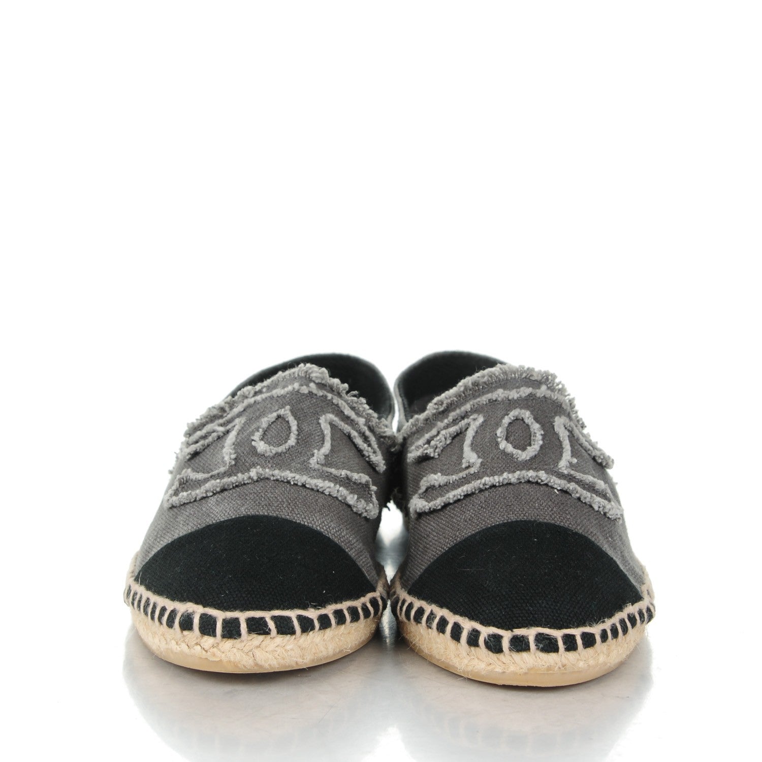 Chanel Toile CC Espadrilles 36 Grey Black 2 of 7