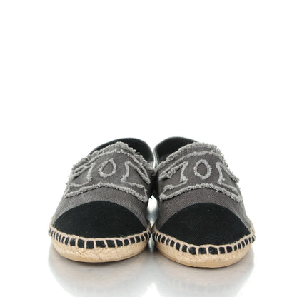 Chanel Toile CC Espadrilles 36 Grey Black 2 of 7