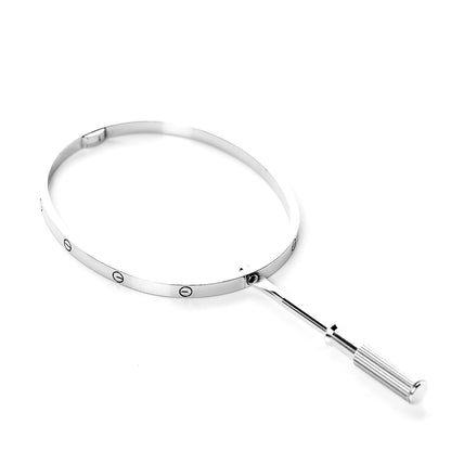 Cartier 18K White Gold Small LOVE Bracelet 18 4 of 8