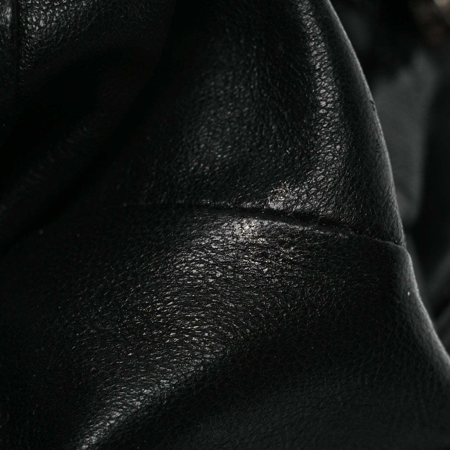Lambskin Quilted Tassel Camera Case Black