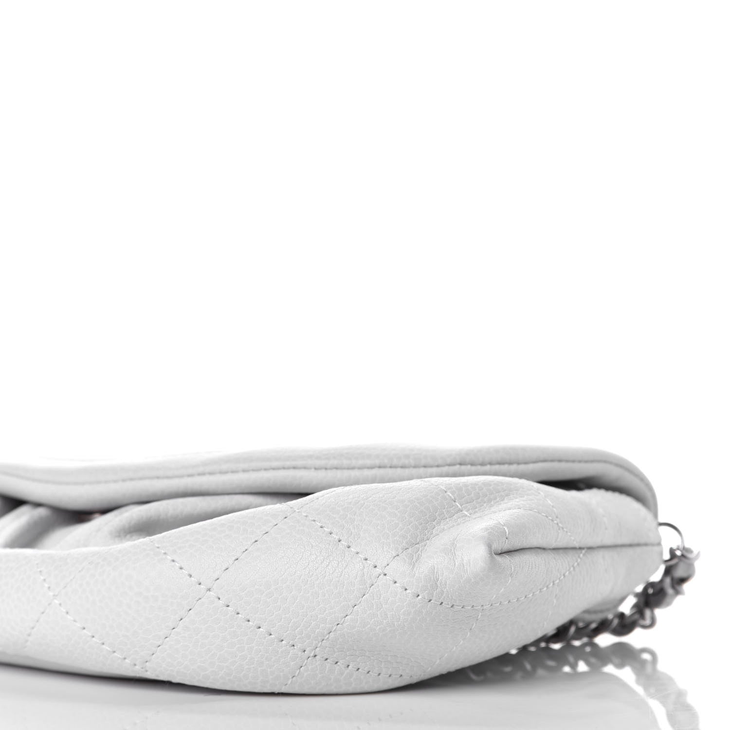 Chanel Caviar Half Moon Wallet On Chain WOC White 9 of 11