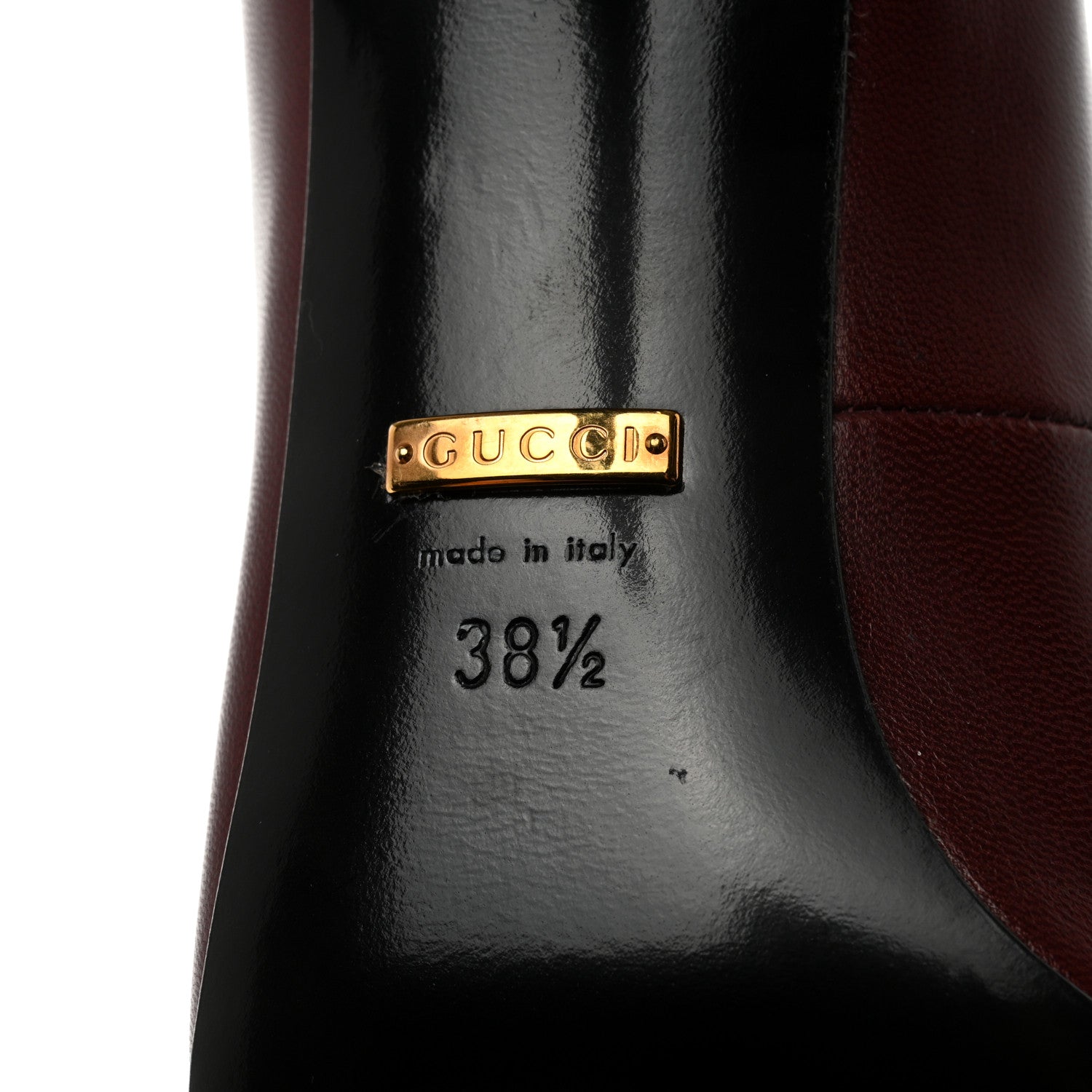 Gucci Malaga Kid Pumps 38.5 Vintage Bordeaux 6 of 12