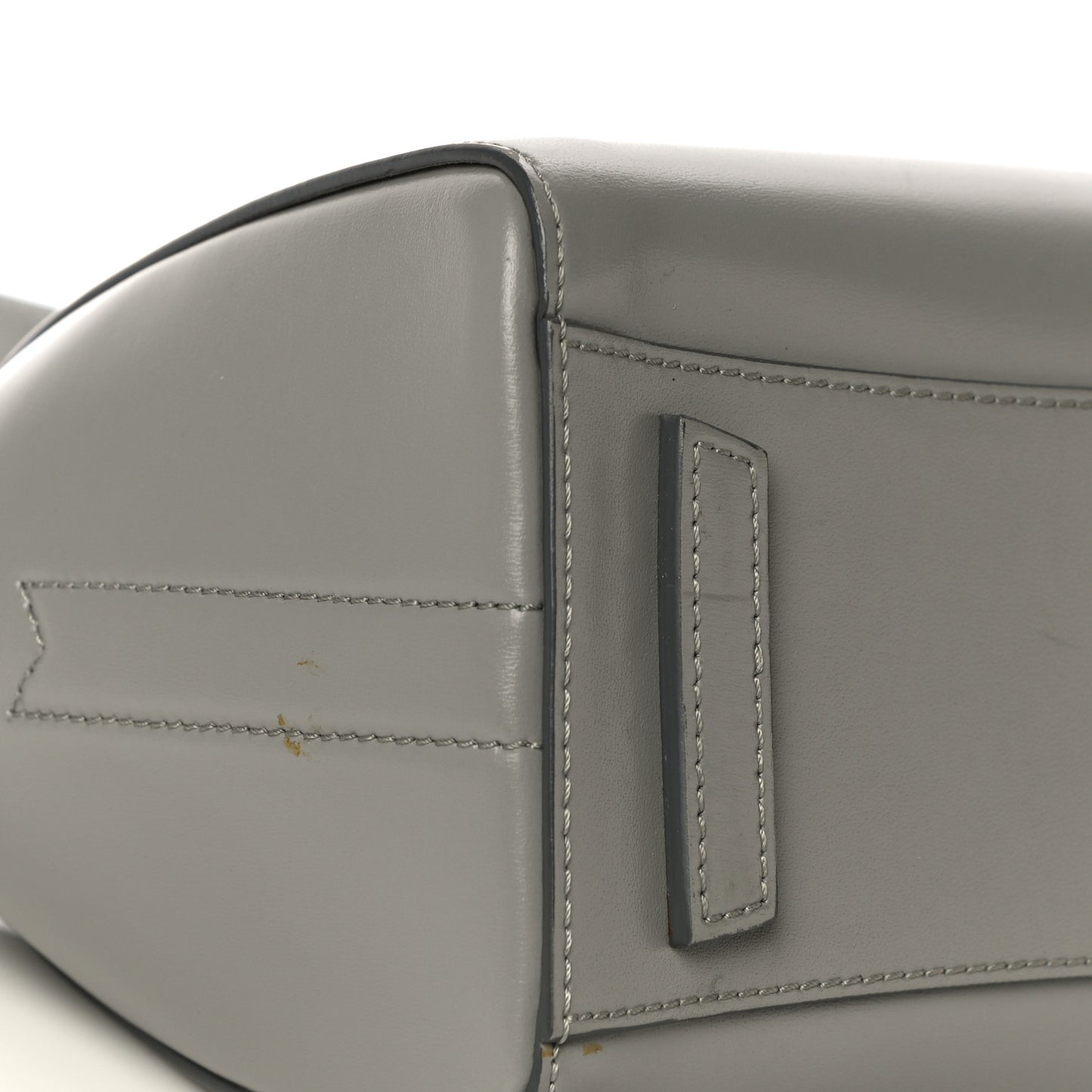 Shiny Lord Calfskin Mini Antigona Pearl Grey