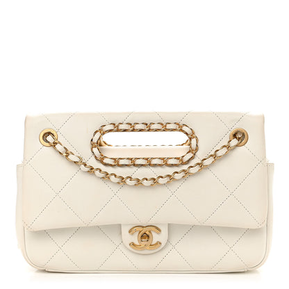 Chanel Lambskin A Real Catch Flap Bag White 1 of 15