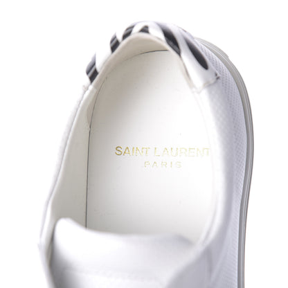 Saint Laurent Perforated Calfskin Zebra Print Andy Low Top Sneakers 38.5 White 8 of 11