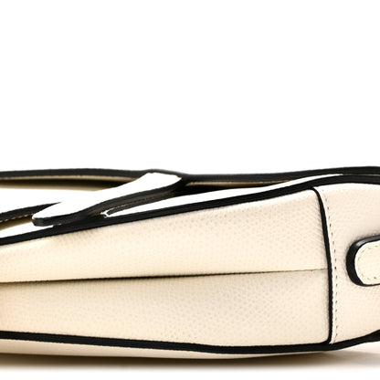 Christian Dior Grained Calfskin Mini Saddle Bag White 9 of 10