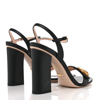 Gucci Lifford Calfskin GG Marmont Ankle Wrap 105mm Sandals 40 Black 4 of 10