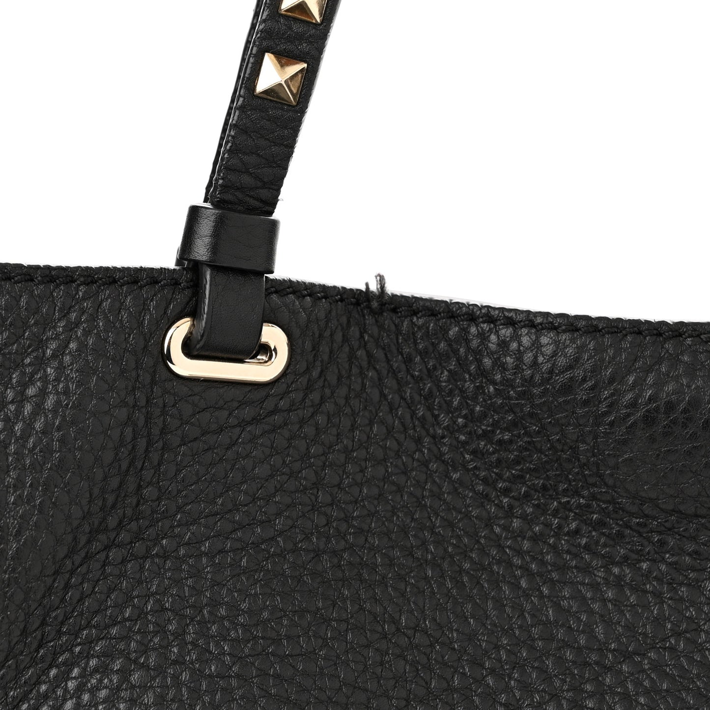 Alce Printed Calfskin Medium Rockstud Tote Black