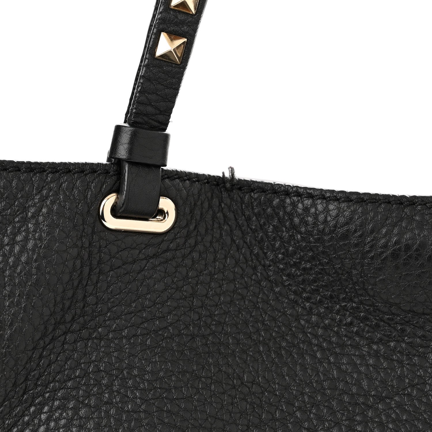 Valentino Garavani Alce Printed Calfskin Medium Rockstud Tote Black 10 of 11