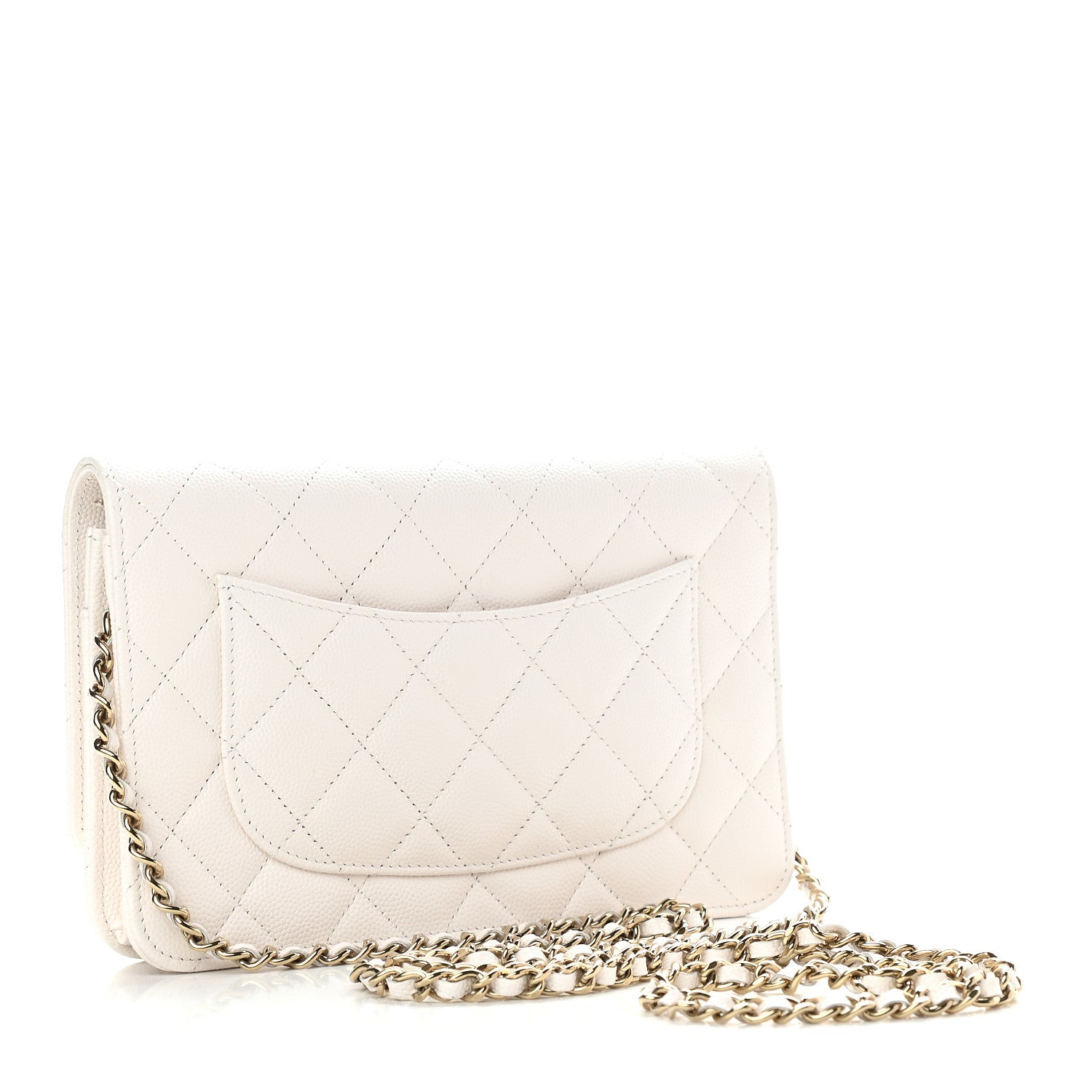 Chanel Caviar Quilted Wallet On Chain WOC White 3 of 10