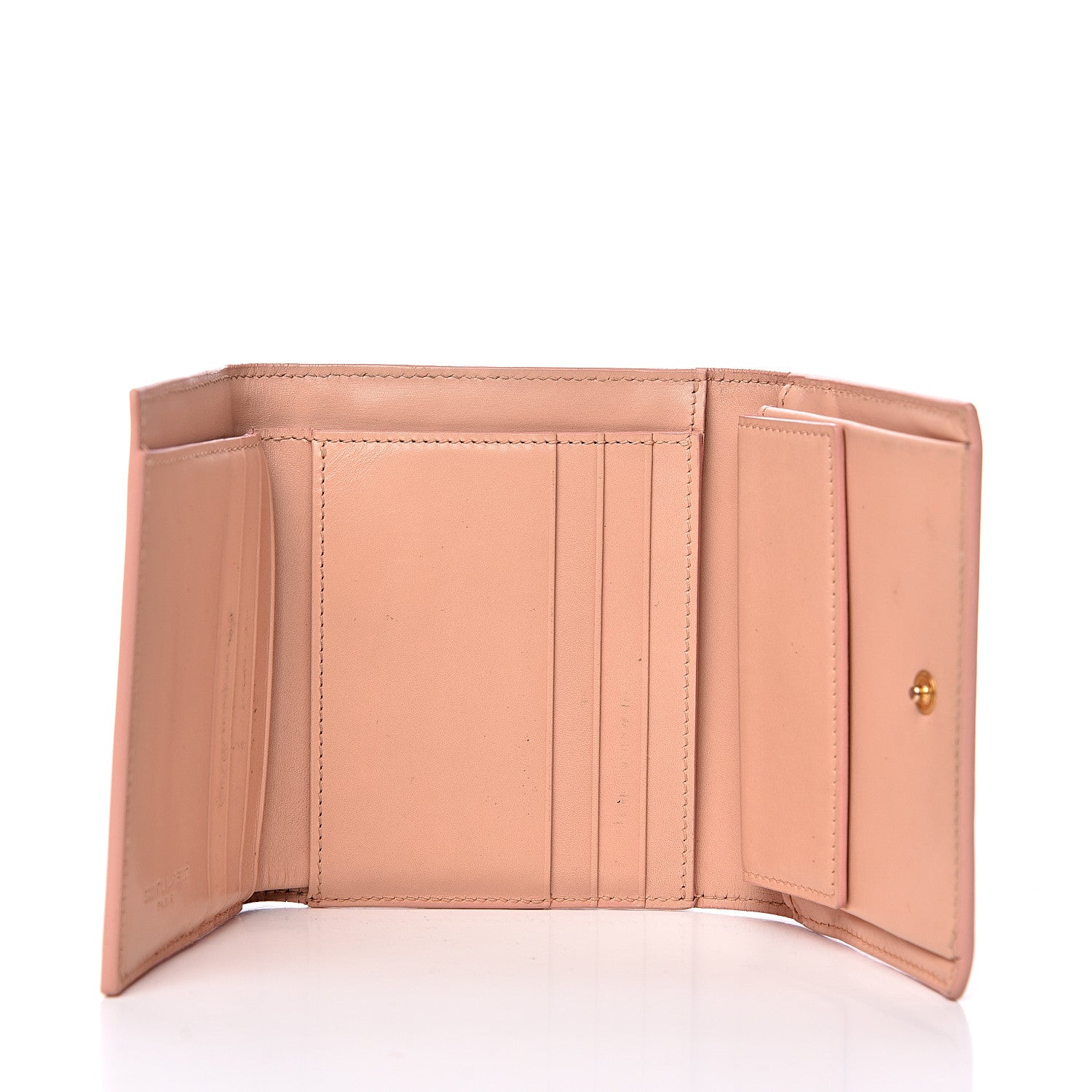 Saint Laurent Calfskin Trifold Wallet Pale Pink 4 of 11