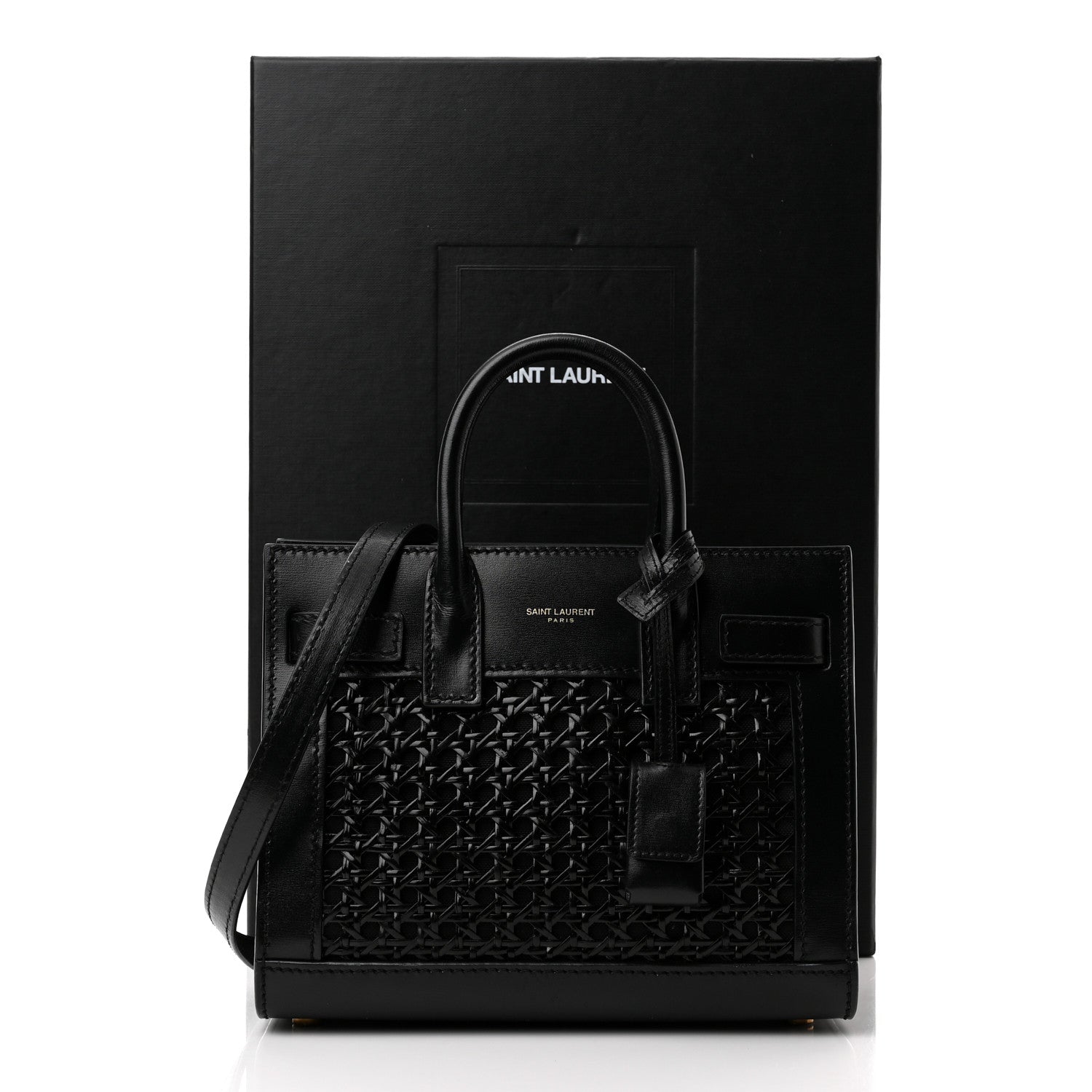 Saint Laurent Calfskin Paglia Palm Nano Sac De Jour Black 10 of 10