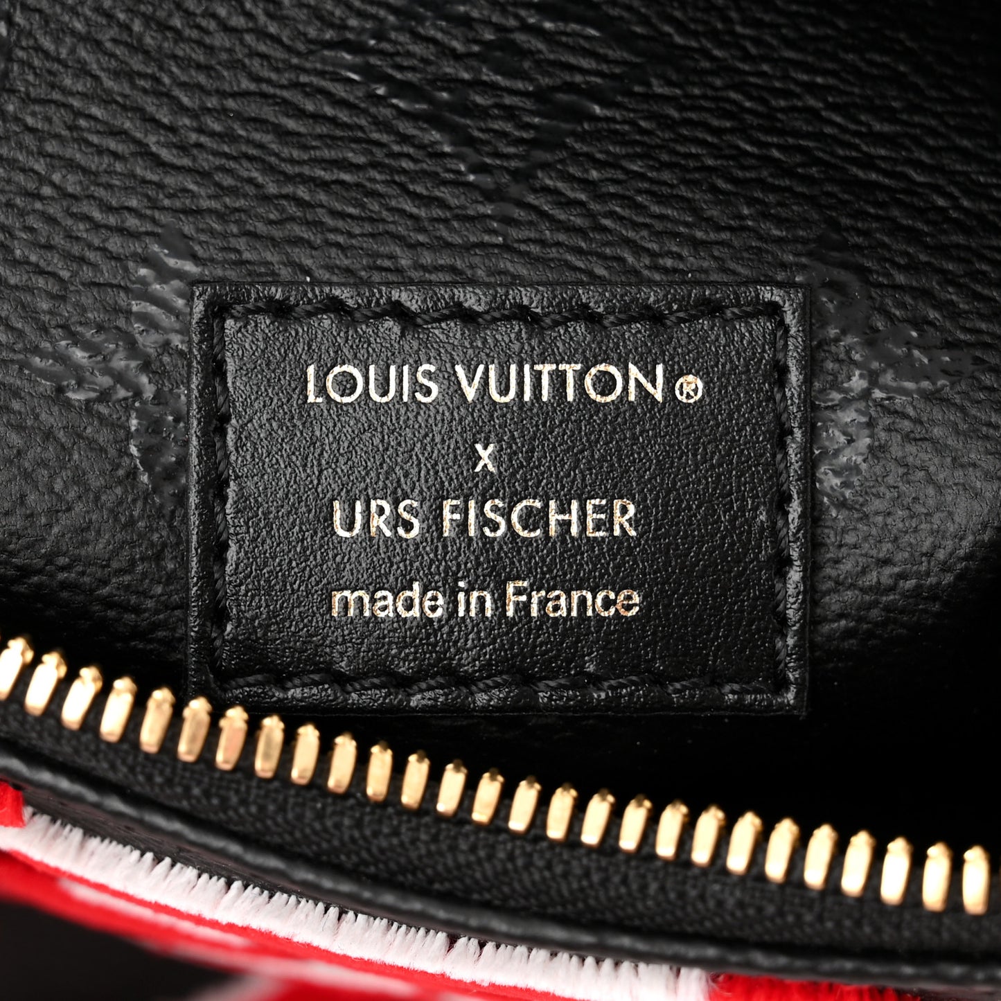 X UF Tufted Monogram Speedy Bandouliere 25 Black Red