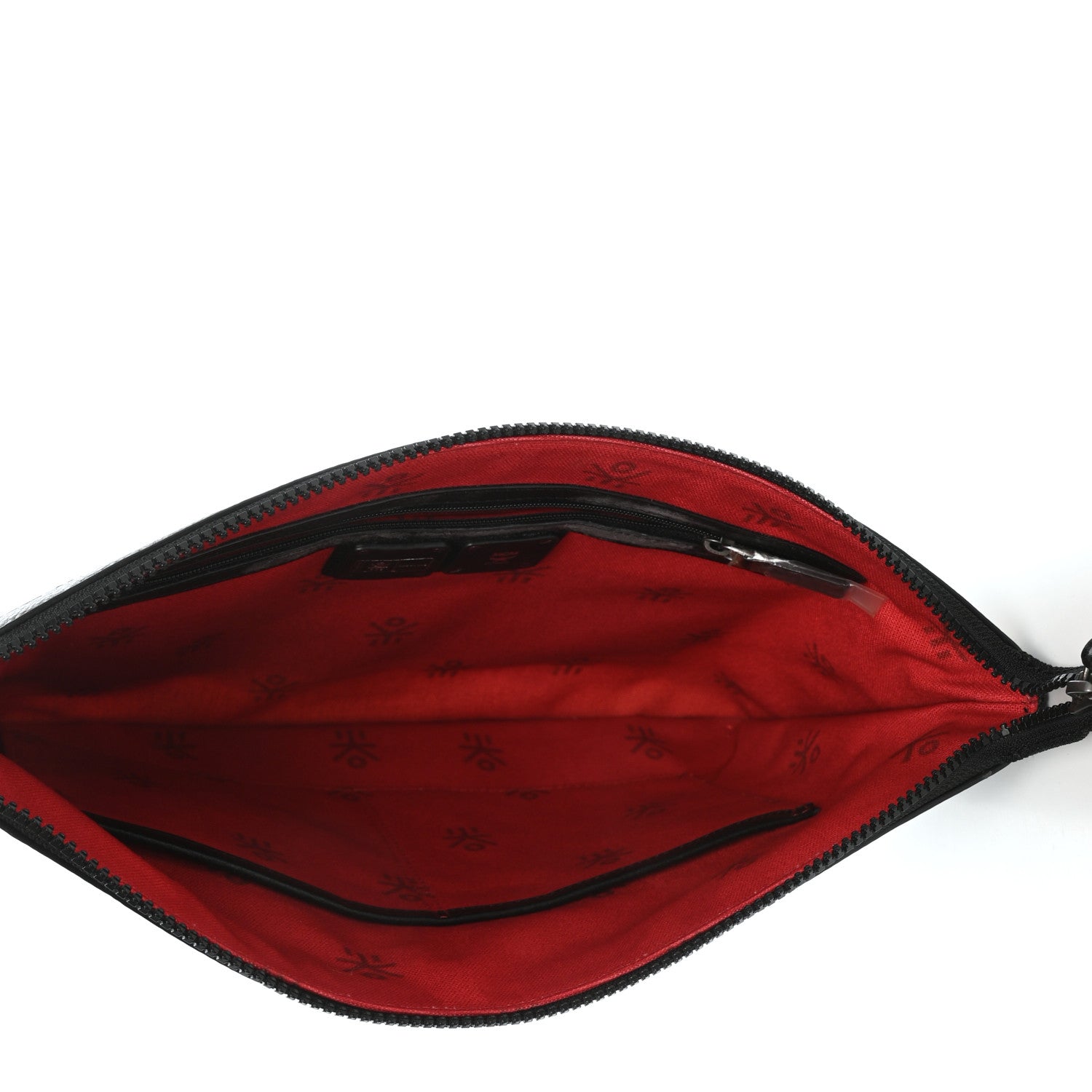MCM X Ekocycle Visetos Wristlet Pouch White Black 5 of 9