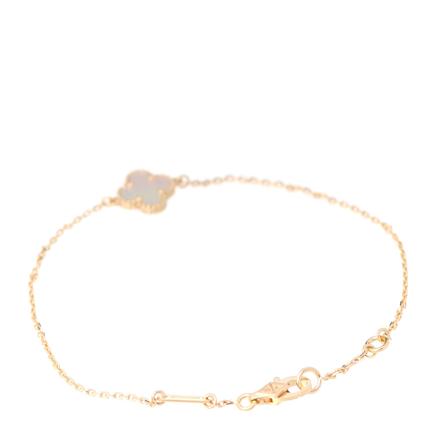 Van Cleef & Arpels 18K Yellow Gold Mother of Pearl Sweet Alhambra Bracelet 3 of 7
