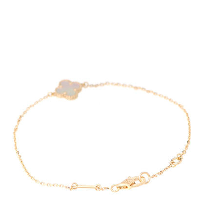 Van Cleef & Arpels 18K Yellow Gold Mother of Pearl Sweet Alhambra Bracelet 3 of 7