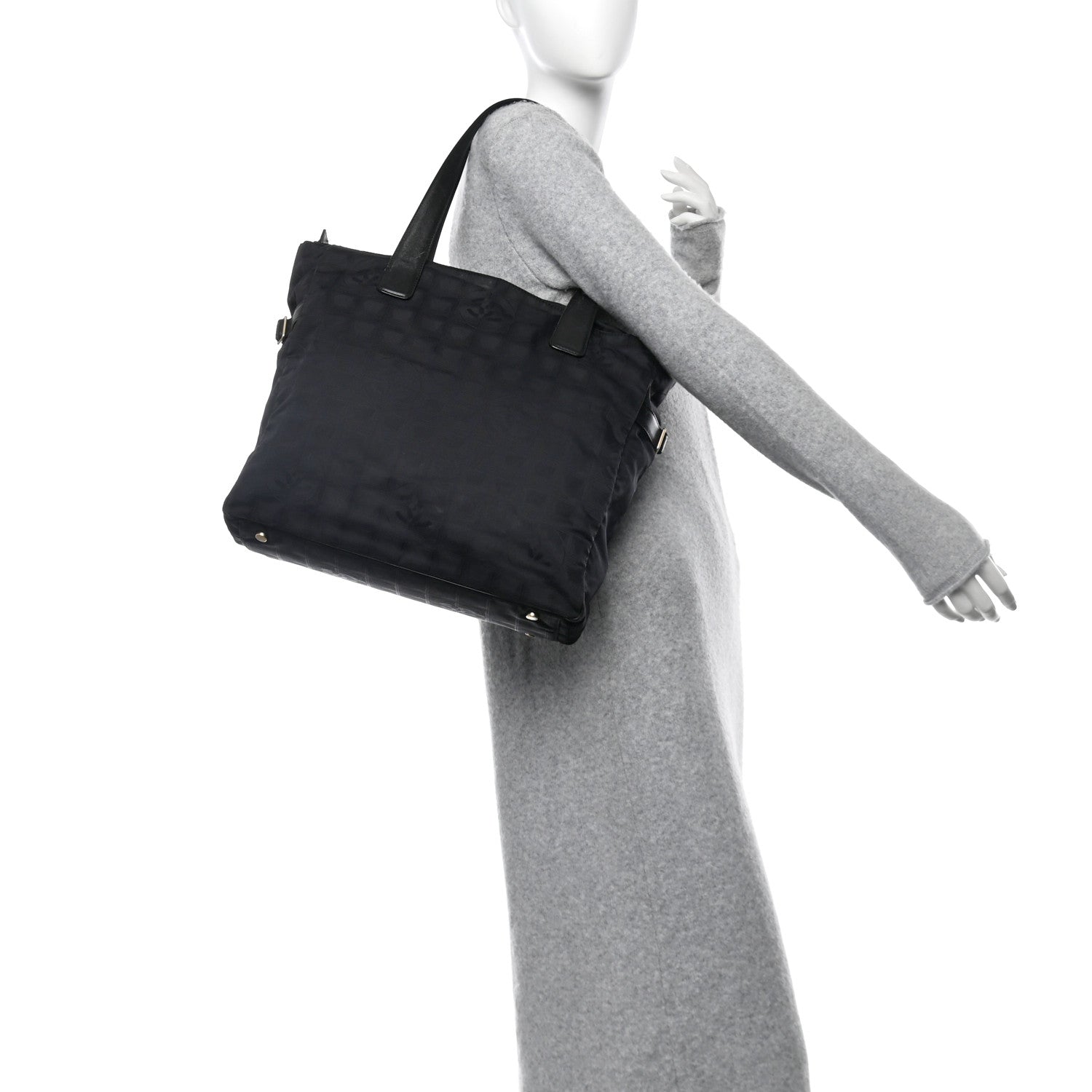 Chanel Nylon Large Travel Tote Black 2 of 14