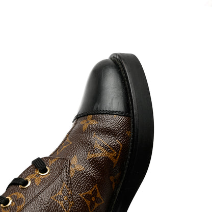 Louis Vuitton Calfskin Monogram Wonderland Flat Ranger Boots 37 Black 14 of 14
