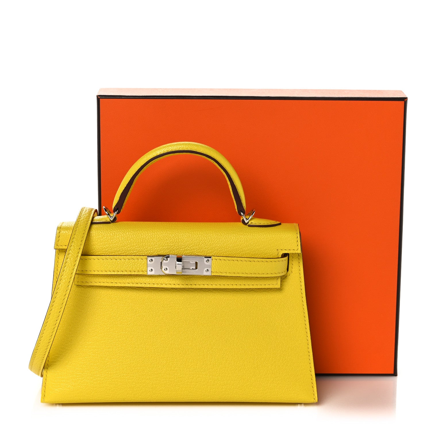 Hermes Chevre Mysore Mini Kelly Sellier 20 Jaune Citron 32 of 32