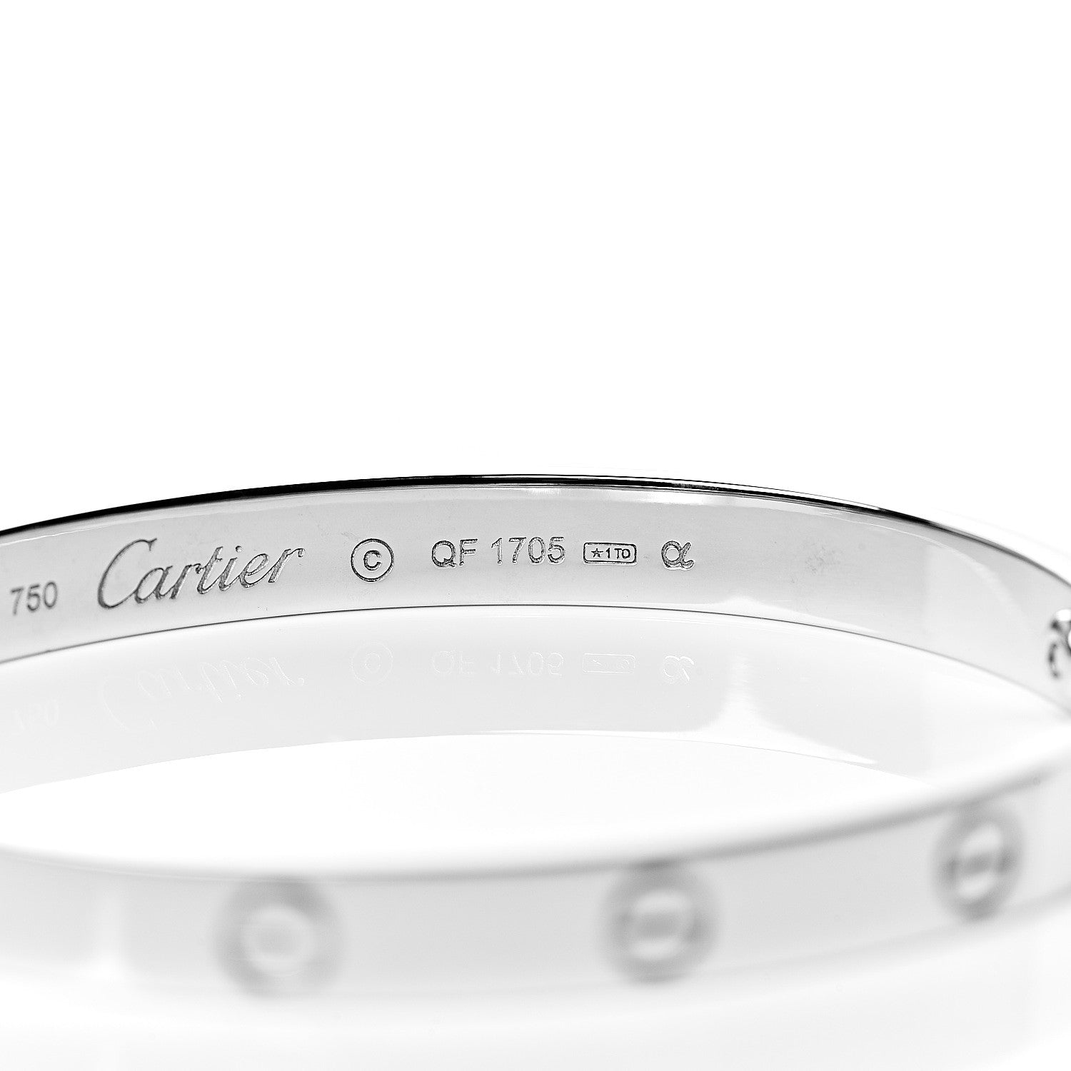 Cartier 18K White Gold LOVE Bracelet 17 5 of 8