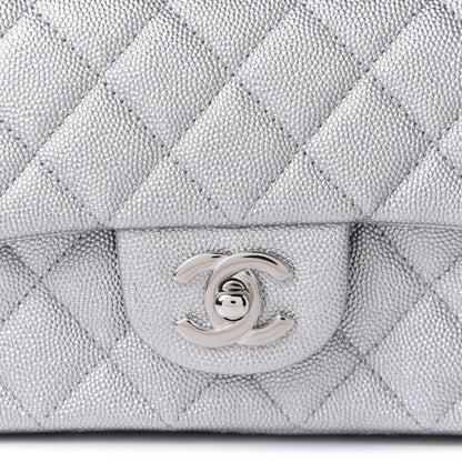 Chanel Metallic Caviar Quilted Mini Top Handle Rectangular Flap Silver 9 of 12