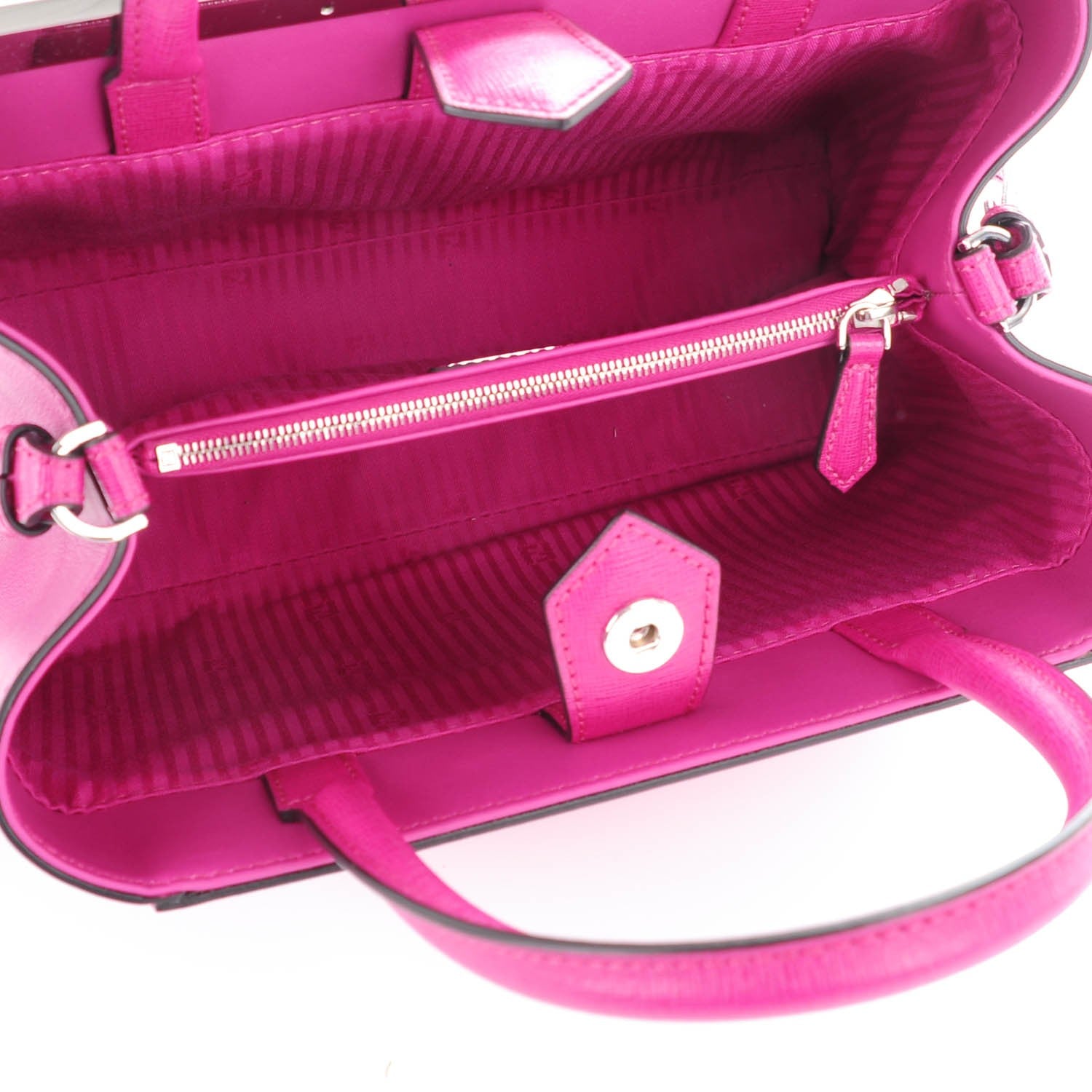 Fendi Vitello Elite Petite 2Jours Tote Magenta 5 of 8