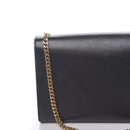 Saint Laurent Grain De Poudre Medium Classic Monogram Kate Satchel Black 10 of 10