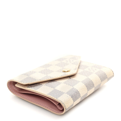 Louis Vuitton Damier Azur Victorine Wallet Rose Ballerine 4 of 8
