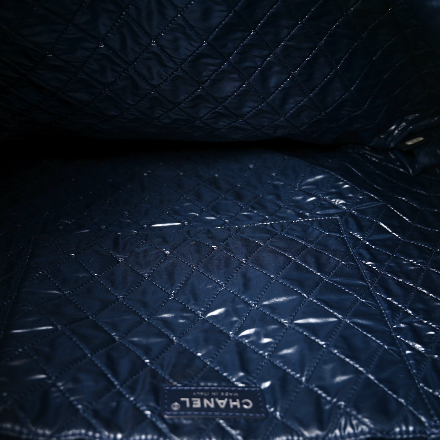 Chanel Nylon Cat Emoticon Tote Navy Silver 4 of 9