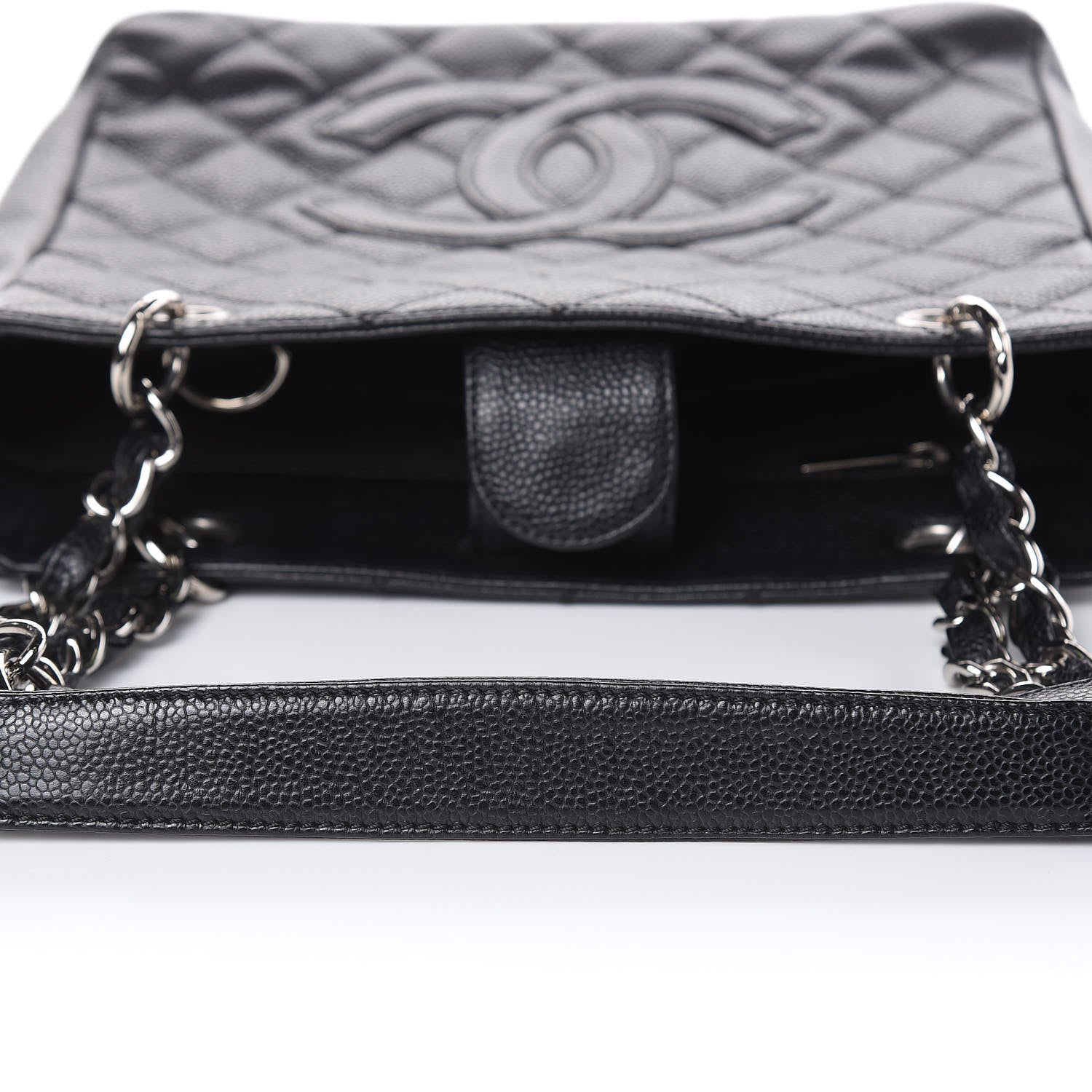 Chanel Caviar Quilted Petit Shopping Tote PST Black 11 of 15