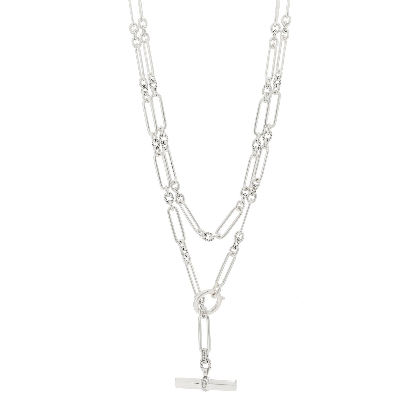 Sterling Silver Diamond Lexington Y Chain Necklace