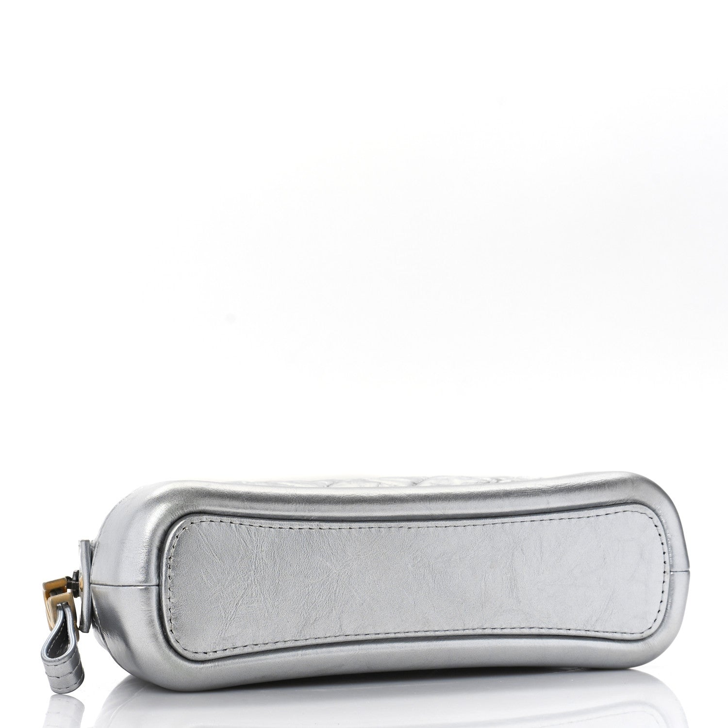Chanel Metallic Calfskin Quilted Gabrielle Cosmetic Case Silver 4 of 10