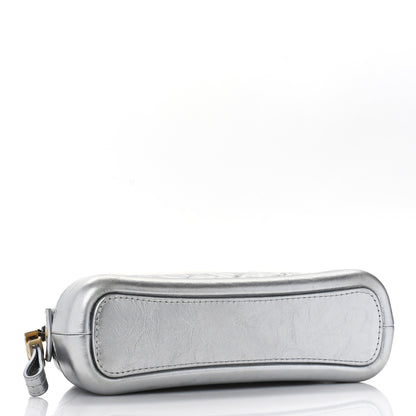 Chanel Metallic Calfskin Quilted Gabrielle Cosmetic Case Silver 4 of 10