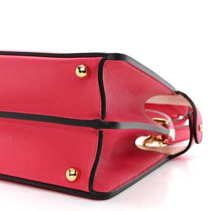 Fendi Vitello Seta Shiny Nappa Small Peekaboo I SEE U Satchel Lampone Light Rose 12 of 12