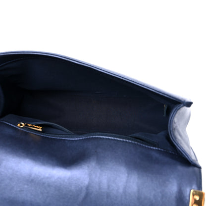 Chanel Lambskin Embossed New Medium Boy Cube Flap Navy 4 of 17