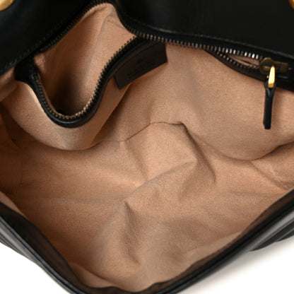 Gucci Calfskin Matelasse Small GG Marmont Shoulder Bag Black 5 of 11