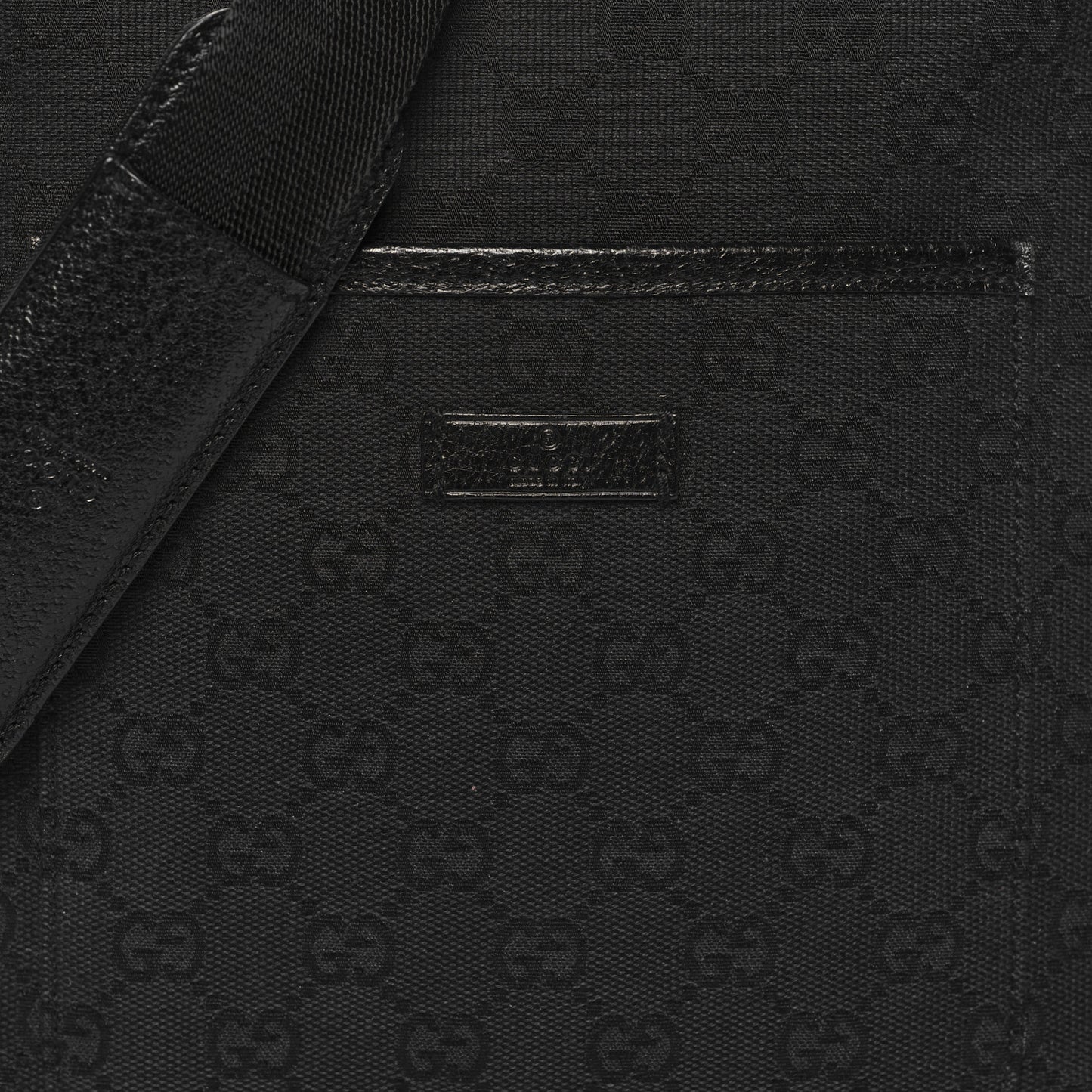 Monogram Flat Messenger Bag Black