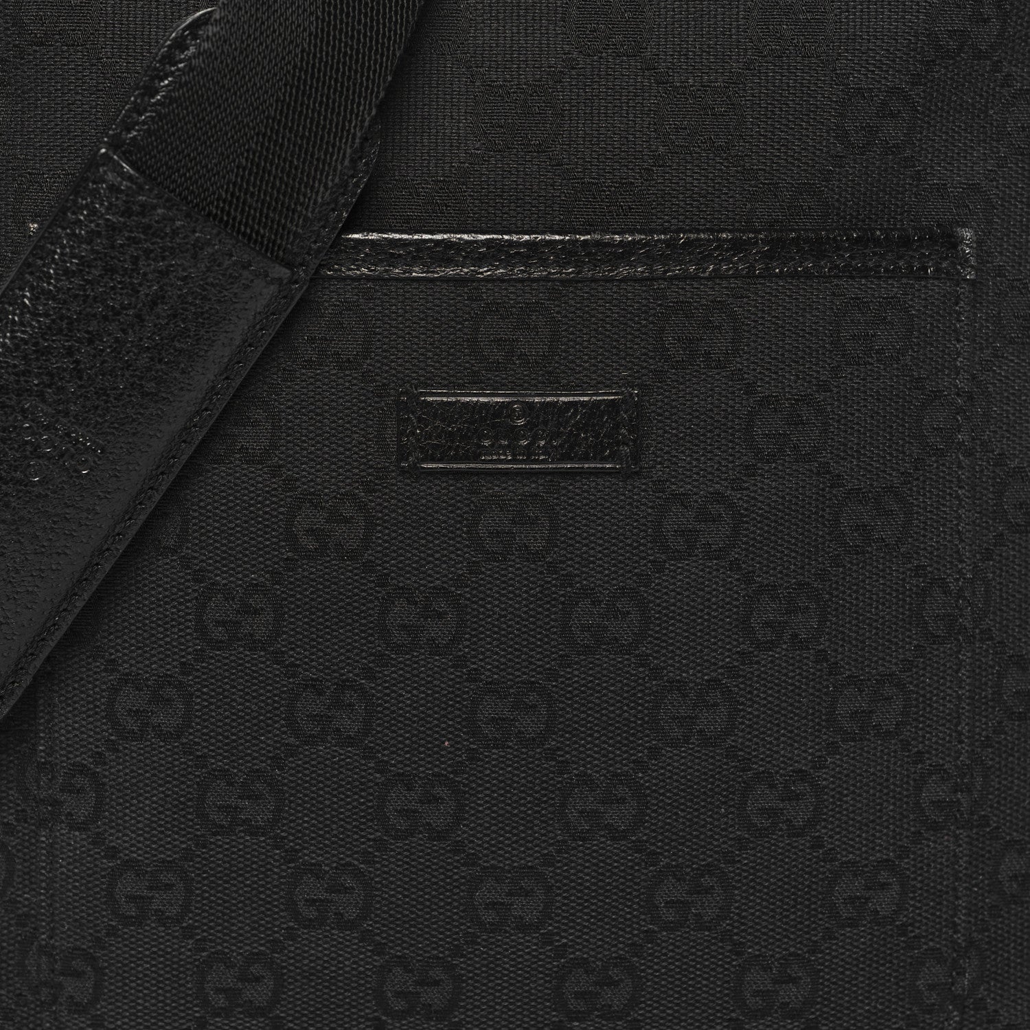 Gucci Monogram Flat Messenger Bag Black 8 of 10