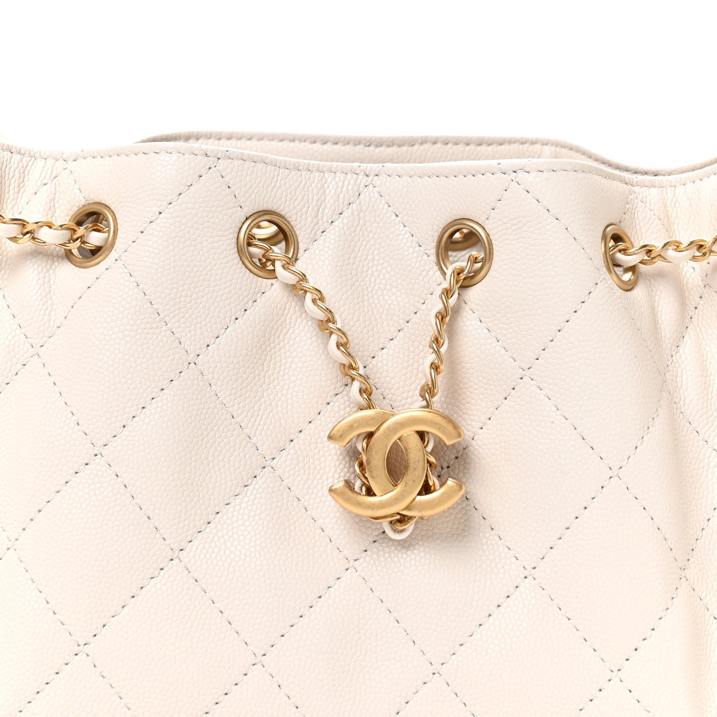 Caviar Quilted Mini Chanel 25 Handbag White