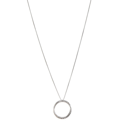 David Yurman Sterling Silver Diamond Crossover Circle Pendant Necklace 1 of 6
