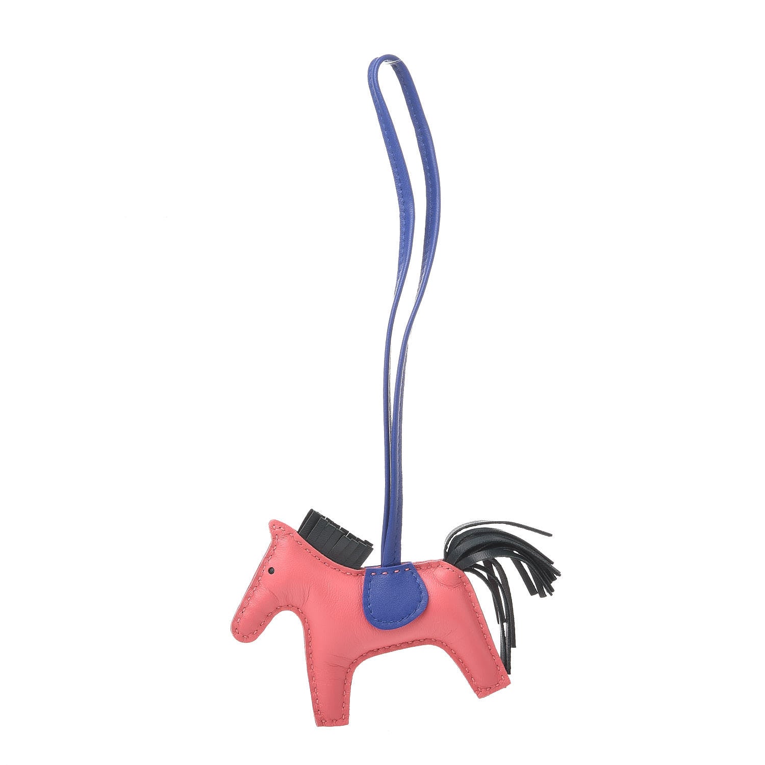 Hermes Milo Lambskin Grigri Rodeo Horse Bag Charm PM Rose Azalee Vert Cypress Bleu Electrique 1 of 5