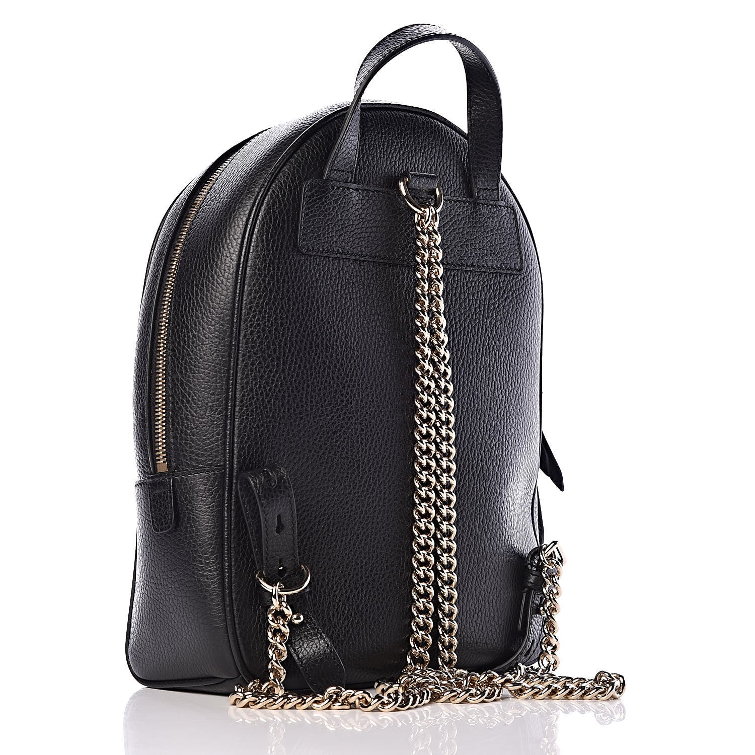 Gucci Pebbled Calfskin Soho Chain Backpack Black 3 of 10