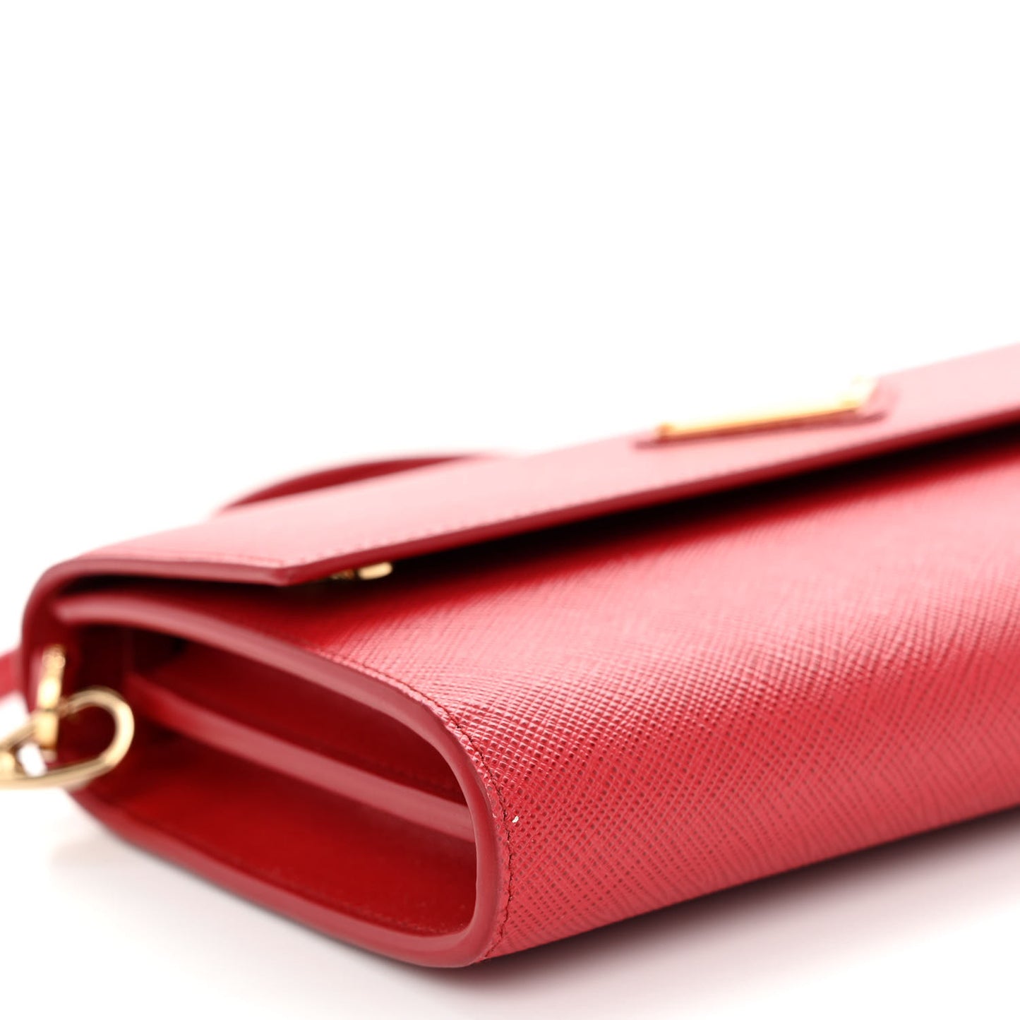 Saffiano Wallet With Shoulder Strap Fuoco