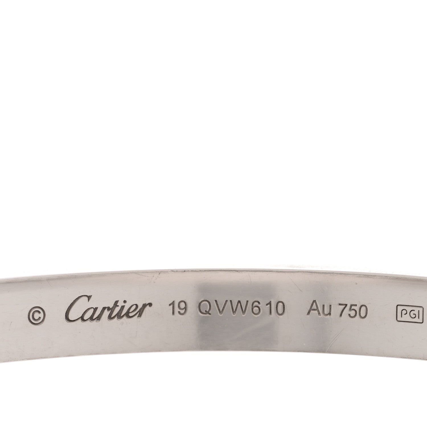 Cartier 18K White Gold LOVE Bracelet 19 3 of 8