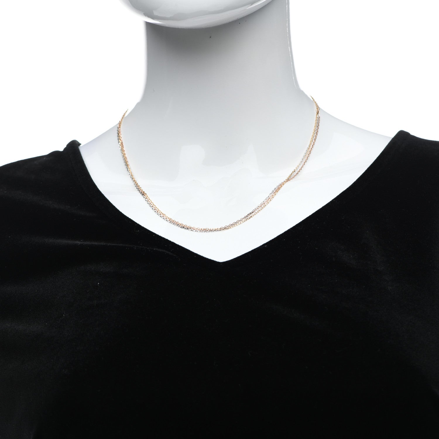 Cartier 18K Pink Yellow White Gold Three Chain Necklace 2 of 5